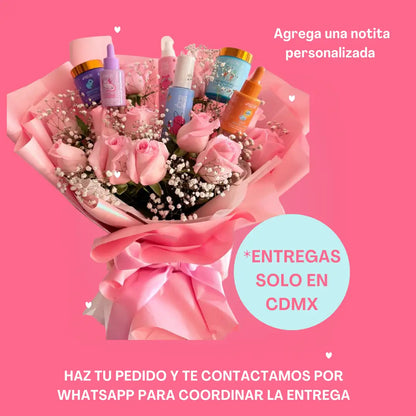 RAMO DE FLORES CON SKINCARE